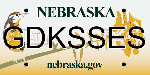 GDKSSES Nebraska License Plate