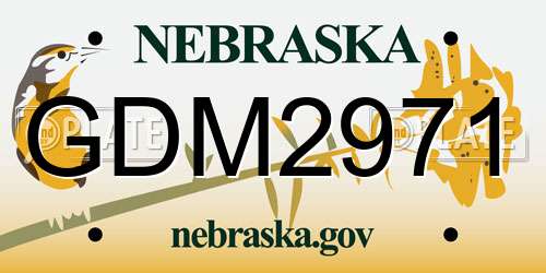 GDM2971 Nebraska License Plate