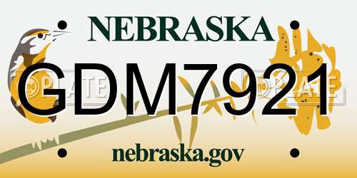 GDM7921 Nebraska License Plate