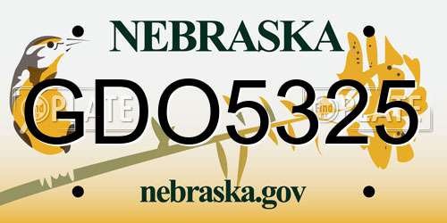 GDO5325 Nebraska License Plate