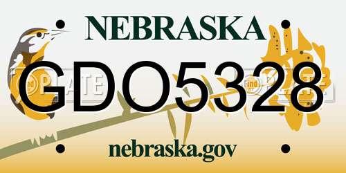 GDO5328 Nebraska License Plate