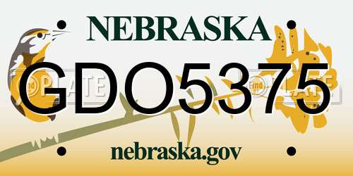 GDO5375 Nebraska License Plate