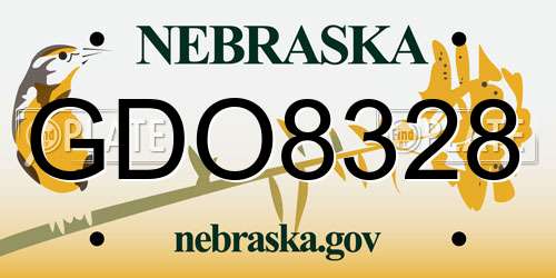 GDO8328 Nebraska License Plate