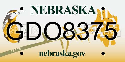 GDO8375 Nebraska License Plate
