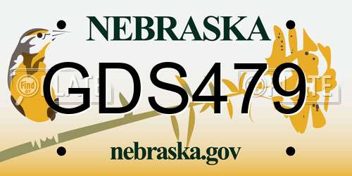 GDS479 Nebraska License Plate