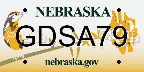 GDSA79 Nebraska License Plate