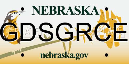 GDSGRCE Nebraska License Plate