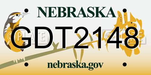 GDT2148 Nebraska License Plate