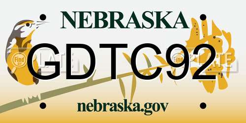 GDTC92 Nebraska License Plate