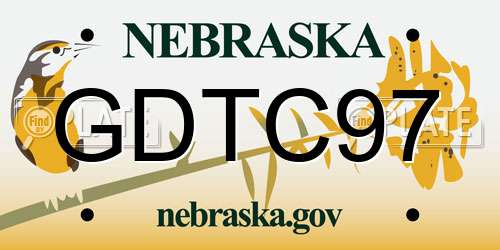 GDTC97 Nebraska License Plate