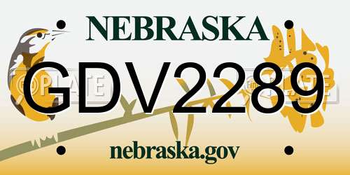 GDV2289 Nebraska License Plate