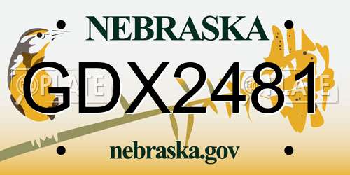 GDX2481 Nebraska License Plate