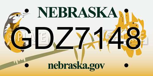 GDZ7148 Nebraska License Plate