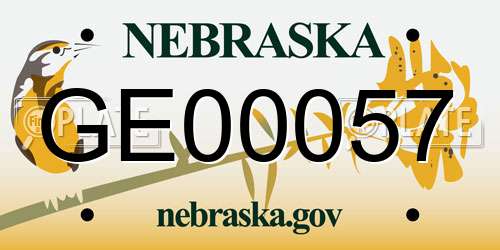 GE00057 Nebraska License Plate