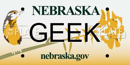 GEEK Nebraska License Plate