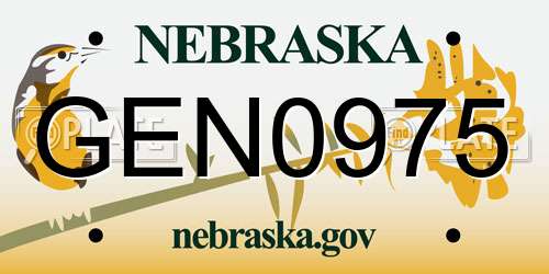 GEN0975 Nebraska License Plate