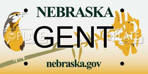 GENT Nebraska License Plate