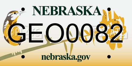 GEO0082 Nebraska License Plate