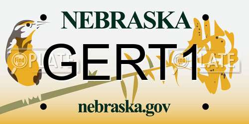 GERT1 Nebraska License Plate