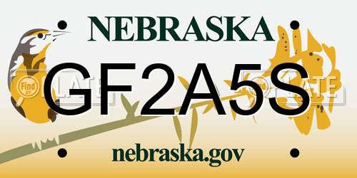 GF2A5S Nebraska License Plate