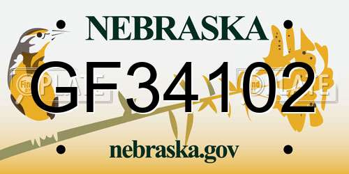 GF34102 Nebraska License Plate