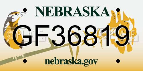 GF36819 Nebraska License Plate