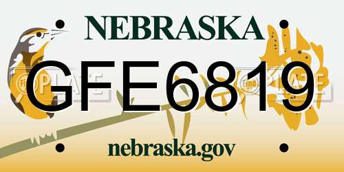 GFE6819 Nebraska License Plate