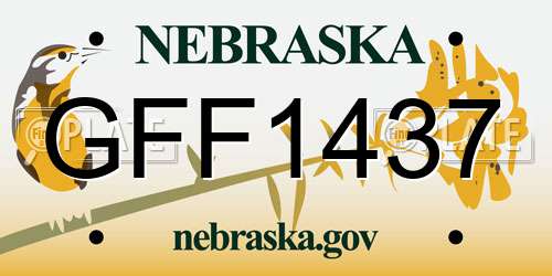 GFF1437 Nebraska License Plate