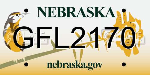 GFL2170 Nebraska License Plate