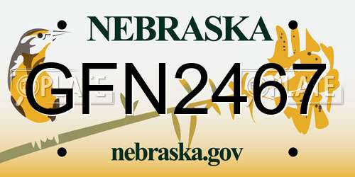 GFN2467 Nebraska License Plate
