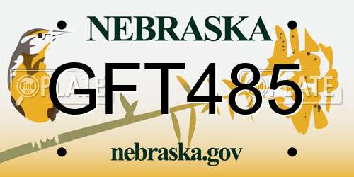 GFT485 Nebraska License Plate