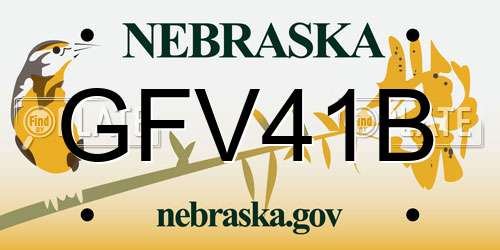 GFV41B Nebraska License Plate