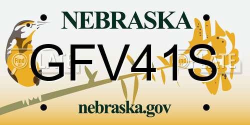 GFV41S Nebraska License Plate