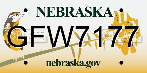 GFW7177 Nebraska License Plate