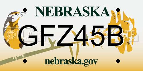 GFZ45B Nebraska License Plate