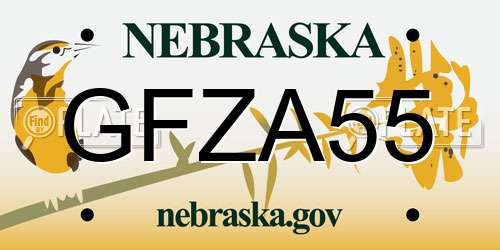 GFZA55 Nebraska License Plate