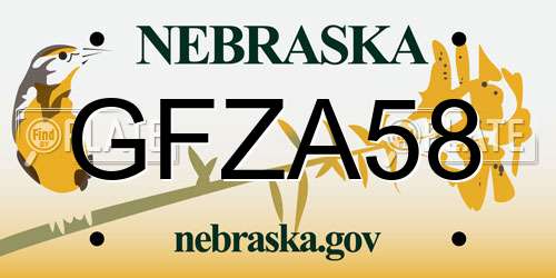GFZA58 Nebraska License Plate