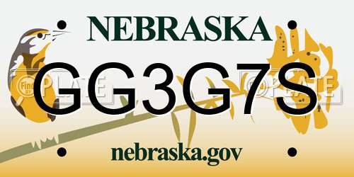GG3G7S Nebraska License Plate