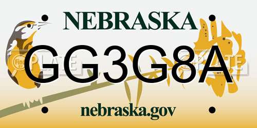 GG3G8A Nebraska License Plate