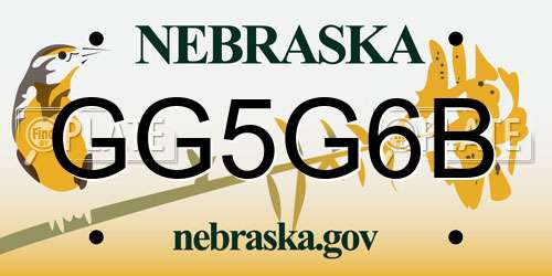 GG5G6B Nebraska License Plate