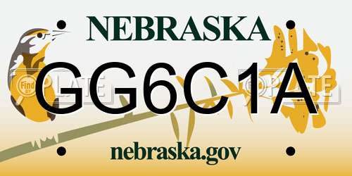 GG6C1A Nebraska License Plate