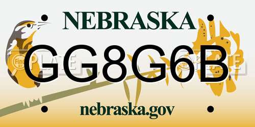 GG8G6B Nebraska License Plate
