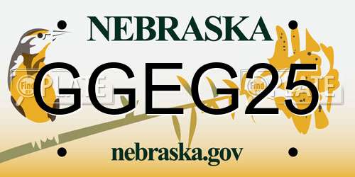 GGEG25 Nebraska License Plate