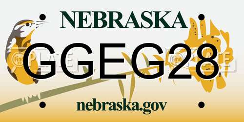 GGEG28 Nebraska License Plate