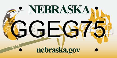 GGEG75 Nebraska License Plate
