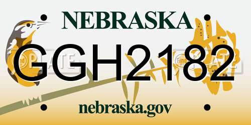 GGH2182 Nebraska License Plate
