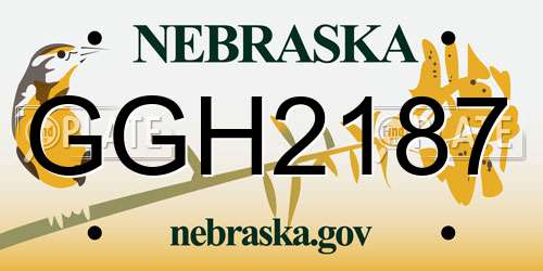 GGH2187 Nebraska License Plate