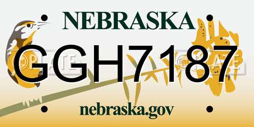 GGH7187 Nebraska License Plate