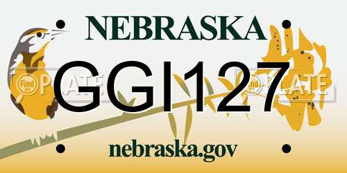 GGI127 Nebraska License Plate
