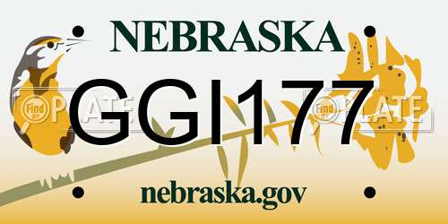 GGI177 Nebraska License Plate